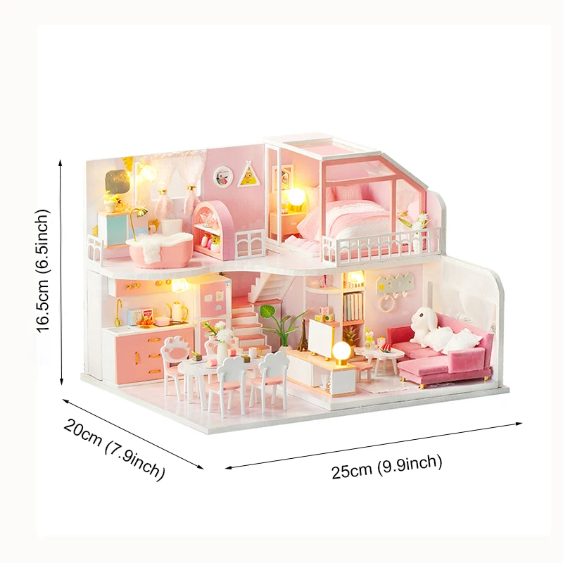 Kit Casa In Miniatura Fai Da Te 3D In Legno Con Luci LED – Modello Caffetteria Per Adulti