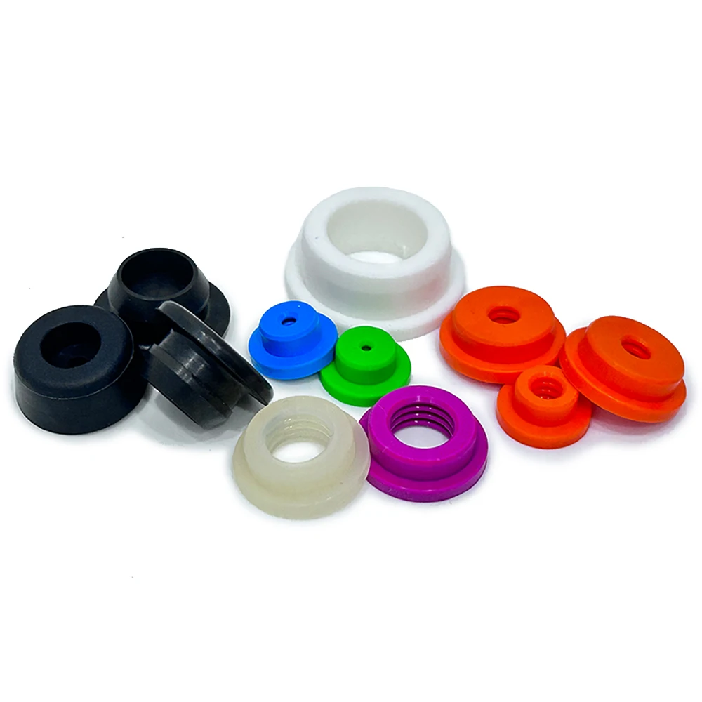 Custom T-shaped Silicone Gasket Rubber Seal Plugs Various Materials Square Pattern EPDM NBR Rubber Products with Sealing Hole
