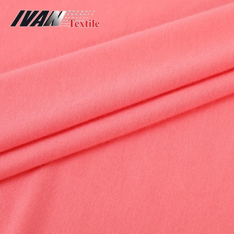 Solid 240GSM stretch plain dyed TR spandex french terry polyester rayon fabric for dress