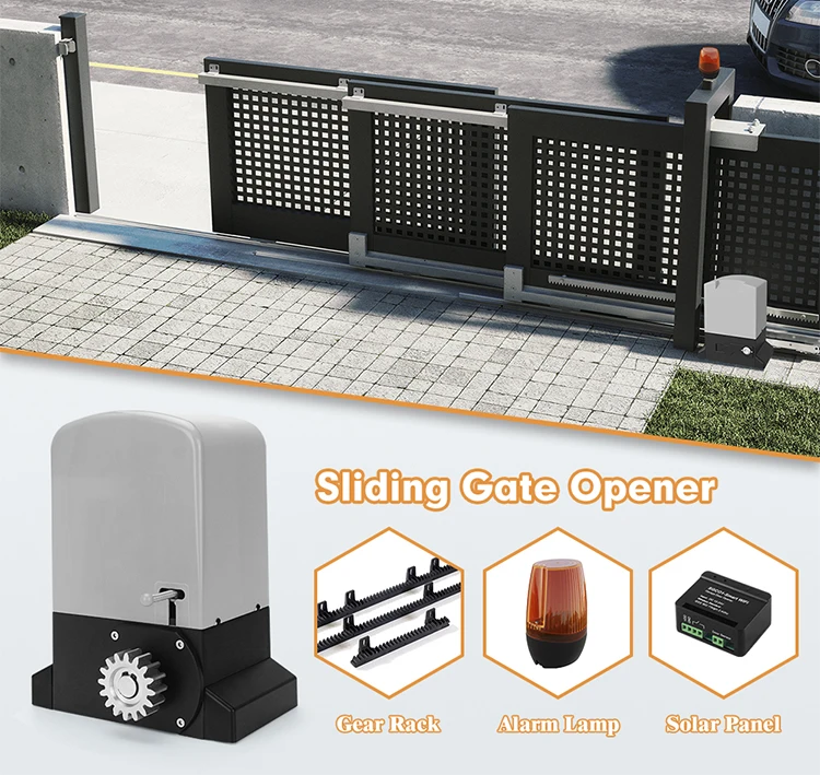 Heavy Duty Automatic Curved Motorized Sliding Gate Opener 12v Electric