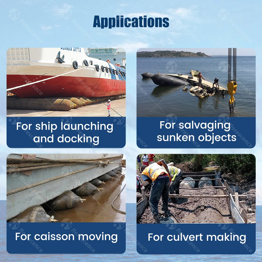 Floating Dry Dock Lift Inflatable Rubber Marine Ship Launching Airbags for Sale