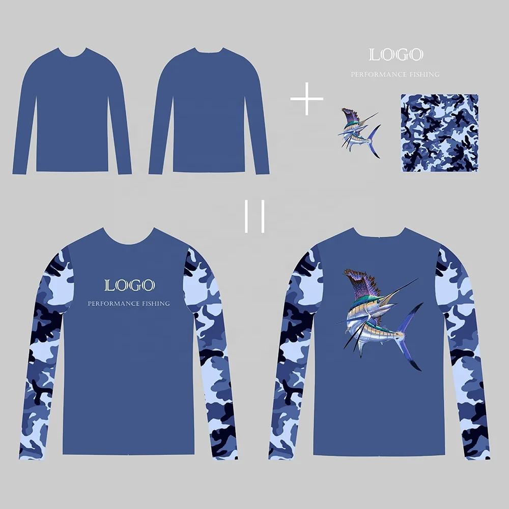Personalizzato UPF50+ Protezione solare Assorbimento dell'umidità Poliestere Spandex Abbigliamento da pesca Manica lunga da uomo Maglia ventilata UV Pesca833_voghion.com