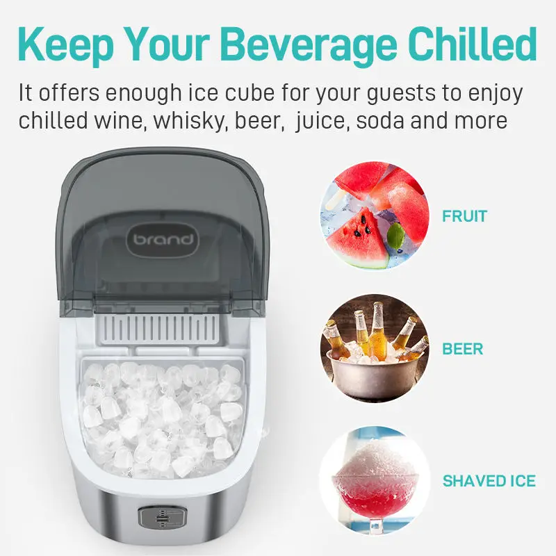 Mini Portable Ice Cube Makers Machine Fast Stainless Steel Home Office