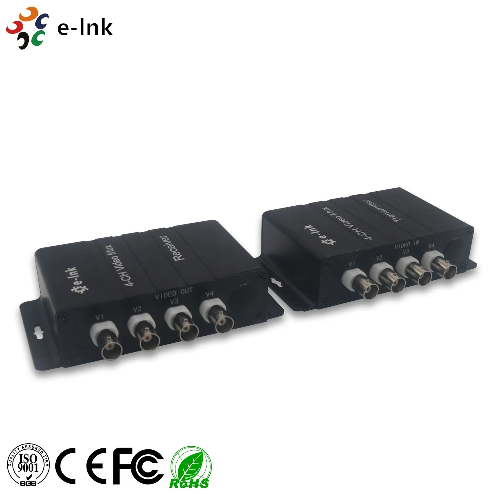 4 Channel Video Converter Transmitter and Receiver for Camera over One Coaxial Cable without Power Adapter