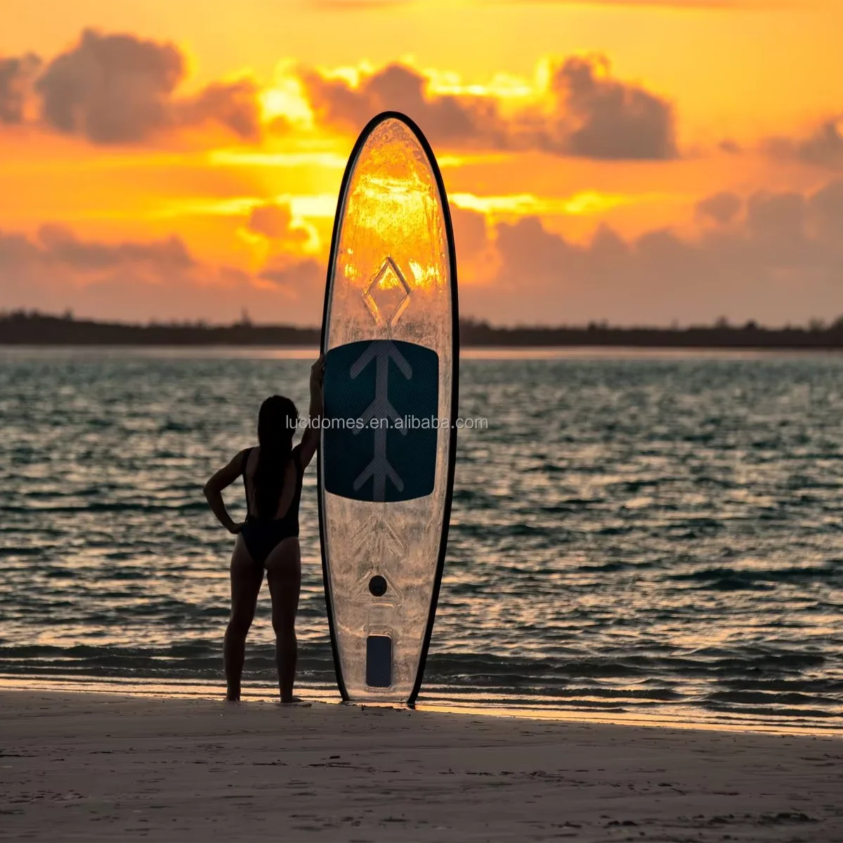 Lucidomes clear SUP Paddle Board Bottom Surfing Paddle PC Glass Bottom Crystal Transparent sup Board
