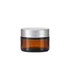 Pot ambre avec couvercle en argent mat