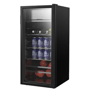 China Hot Selling SC-118  Small Capacity Electric Single Door 118L Ice Bar with Freezer Box Glass Door Refrigeration Fridge