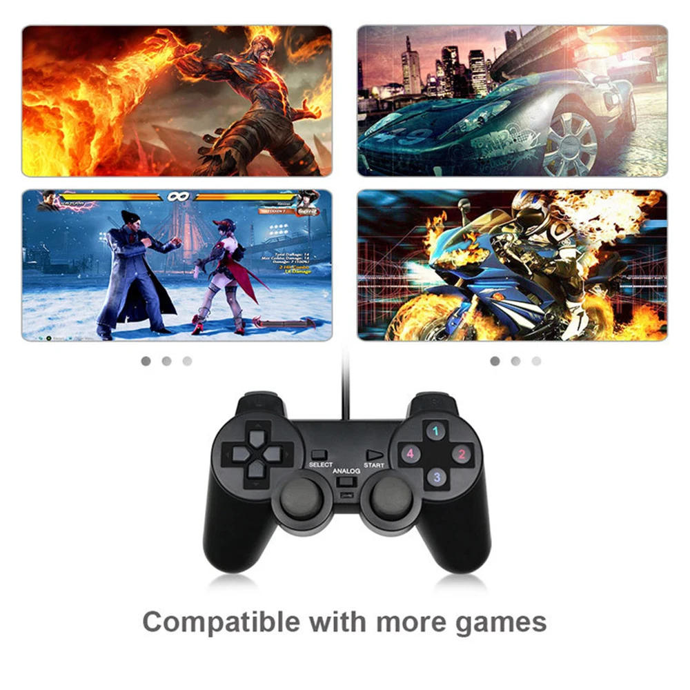 Dual Vibration USB Joystick Gamepad Wired Home Game Controller with 1.5M USB Cable  for PC Computer Laptop Game Controller