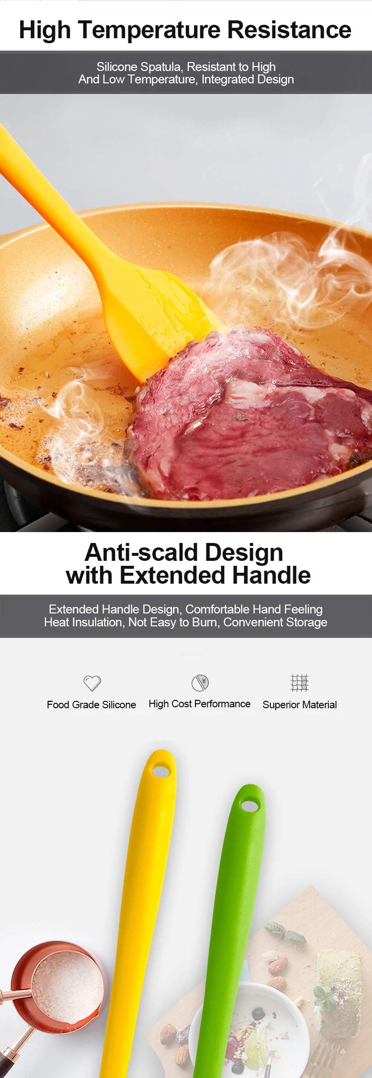 2023 Latest Logo Custom Silicone Spatula Wholesale Small And Light Easy