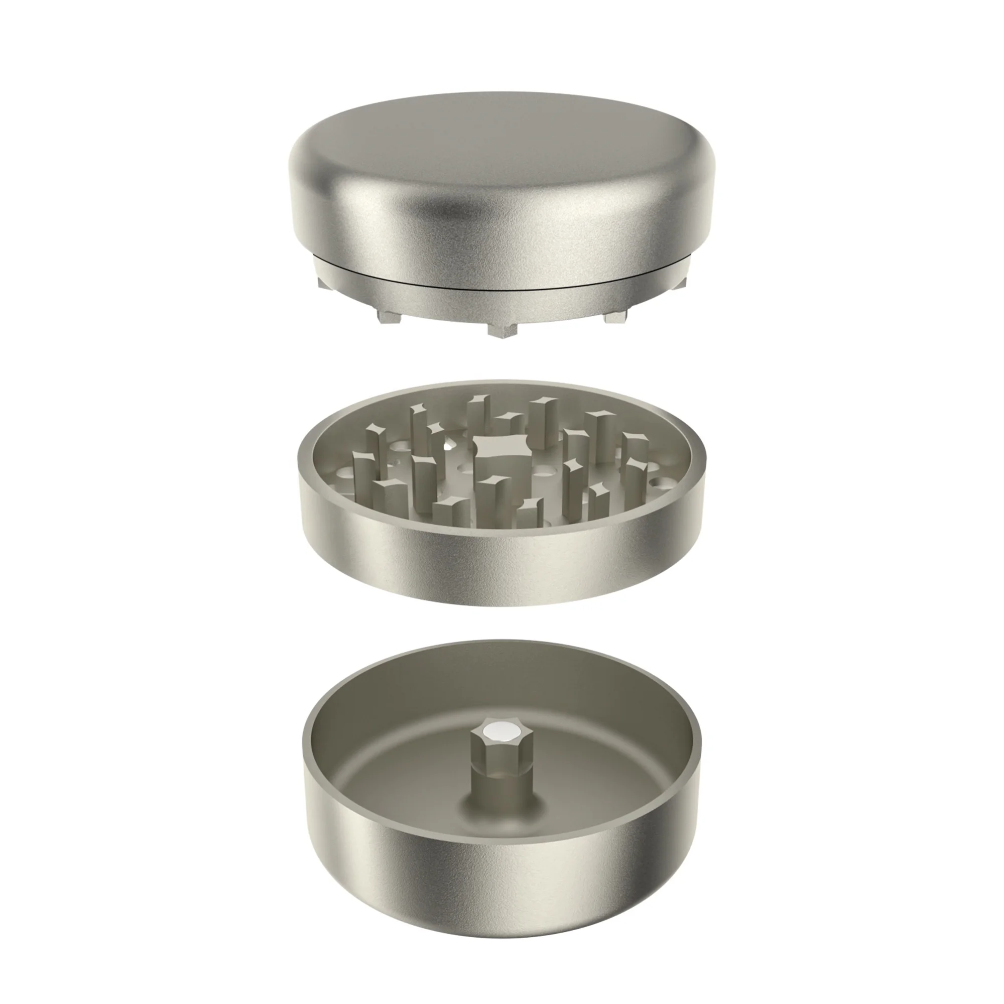 New Design Simple Hand Crank Custom Made 3 Part Private Label Novelty Titanium Manual Herb Grinder