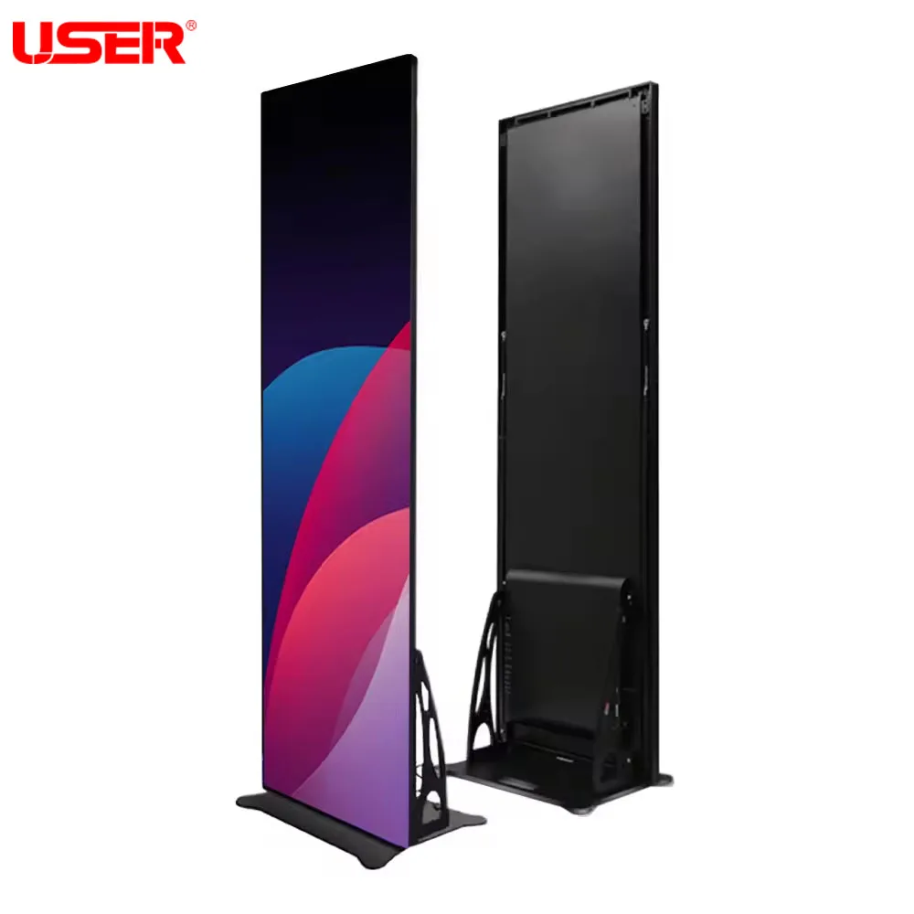 USER P1.53 P1.86 P2 P2.5 Vehicle Led Screen Poster Holder Led Floor Standing Display Panel Led Advertising  Poster Sign