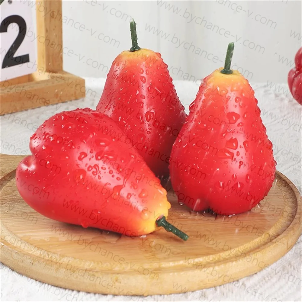 Exotische Frucht-dekoration Künstliche Tropische Früchte Fake Lotus Nebelobst Syzygium Samarangense Modell Für Party-event-tischdekoration