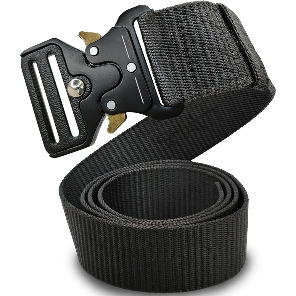 Adjustable Training Tactical Belts Work Hiking Riggers Web Nylon Waistband Belt with Quick Release Metal Buckle
