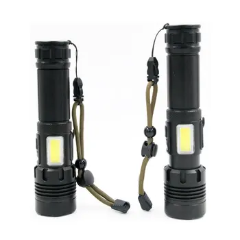 USB Rechargeable 18650 Or 26650 Battery Zoom 7 Modes Aluminum COB LED Tactical Torch XHP70 LED Flashlight Torch