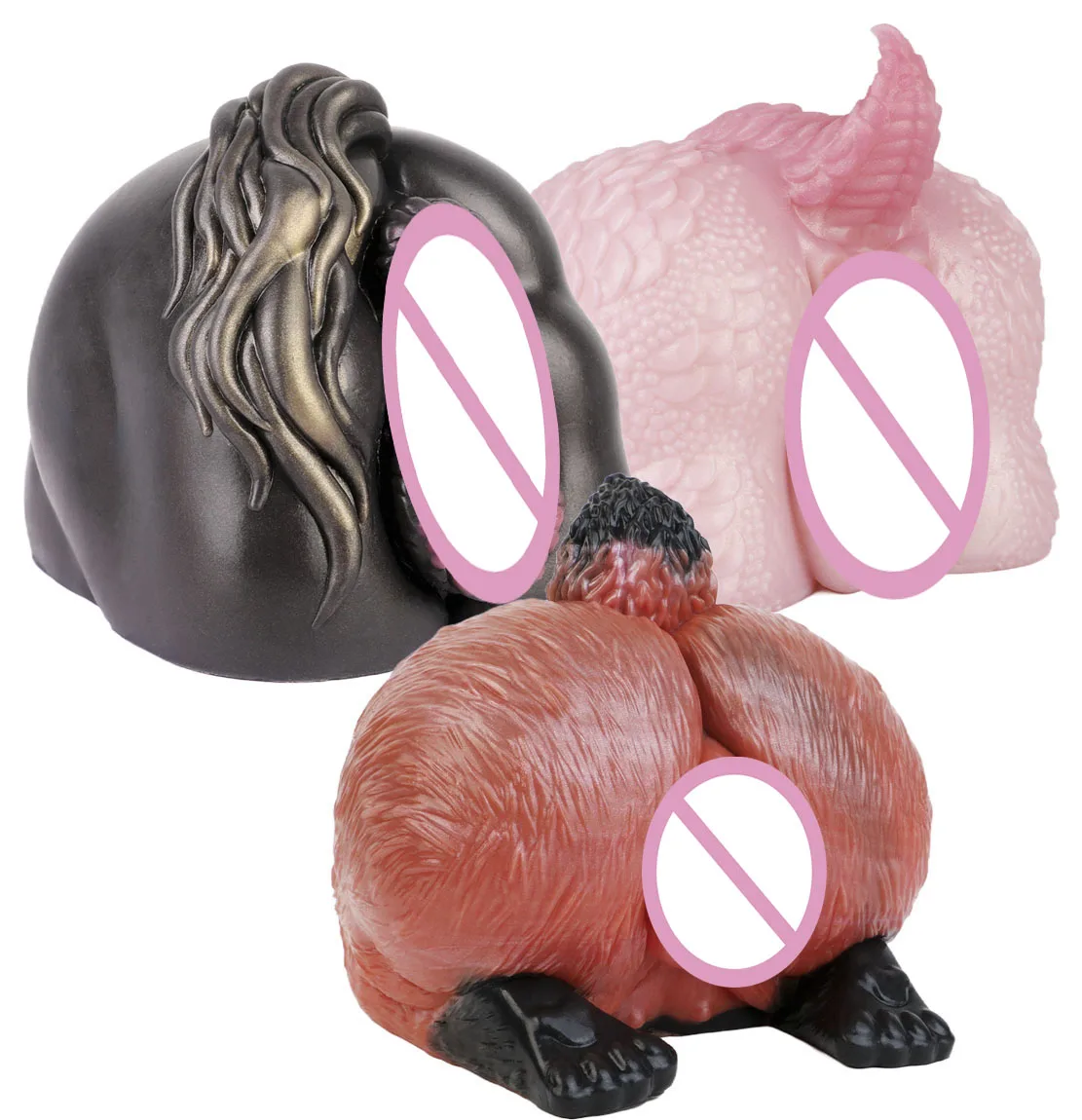 GEEBA Fantasy Stroker Groer Arsch-Form Fuchs Pferd Drache Realistische  Vagina Silikon Masturbator Sexspielzeug Grohandel