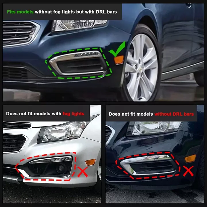 For Chevy Cruze Fog Light Cover 2016-2018 Driver & Passenger For Chevy Cruze Fog Light Cover 2016-2018 Driver & Passenger