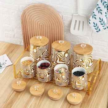 カリーナクラーゲス　3点お茶セット Set of 7 Color Glazed Ceramic Kitchen Canisters For Tea, Coffee