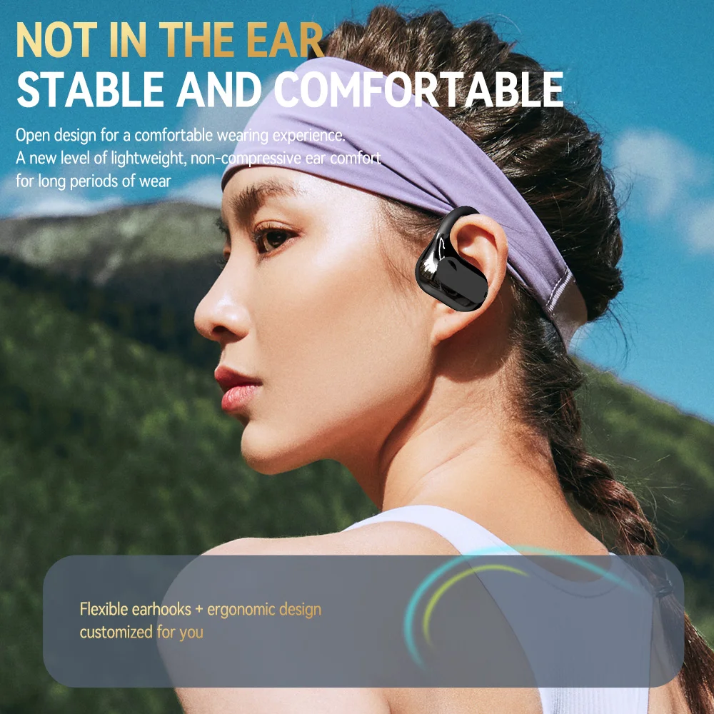Lx03 Wireless Earphone Mini Earbuds Ear Clip Bone Conduction Noise Cancelling Wireless Headset