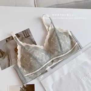 Lace-latex Underwear Seamless Collagen Maintenance Bra Woman Sujetadores Seamless Bra Panties BH