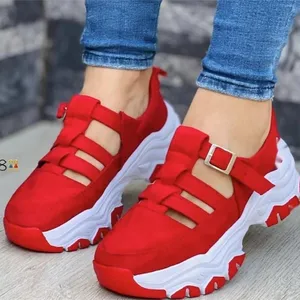 Whale will Women's Sandals Spot Spring Autumn New Head Toe Thick Bottom Low Buckle Flat Casual Sneakers