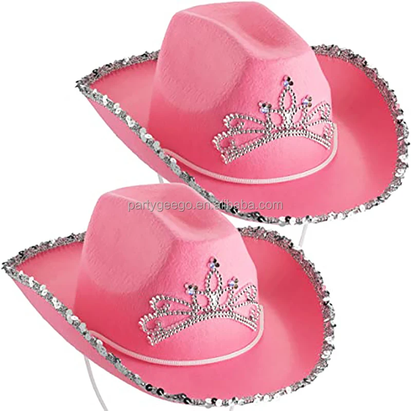 Party Pink Cowboy Hat Cowgirl Hat With 