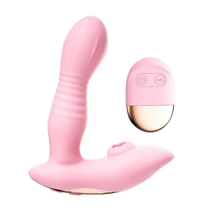Front and side view of wearable clitoral suction vibrator showing compact form factor