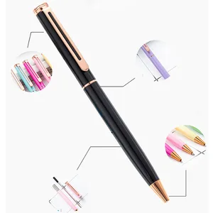 Wholesale Metal Ballpoint Pen With Printable Logo Custom Advertising Multi-color Rotating Medium Oil for Station Office