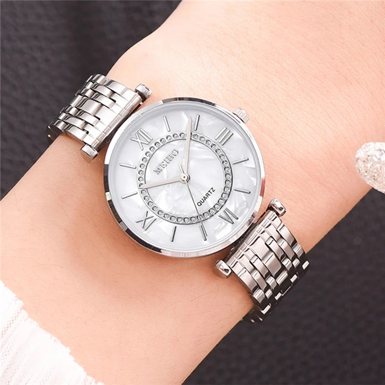 2021 MEIBO Fashion Women's Casual Quartz Watches Stainless Steel Strap Watch Ladies Wristwatch Relogio Feminino