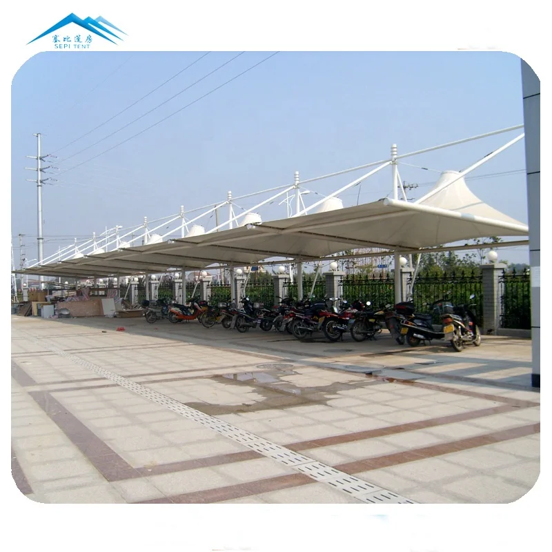 PVDF Tensile Membrane Structure Carport Shade Car Parking Shed Shelter
