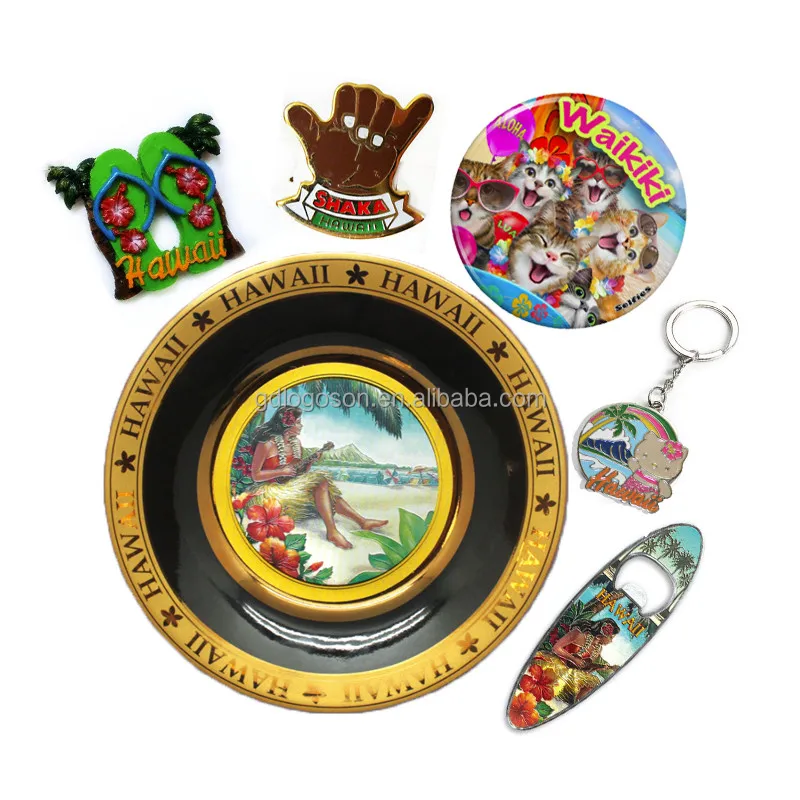Custom Waikiki Fridge Magnet Souvenir Hawaii Enamel Keychain