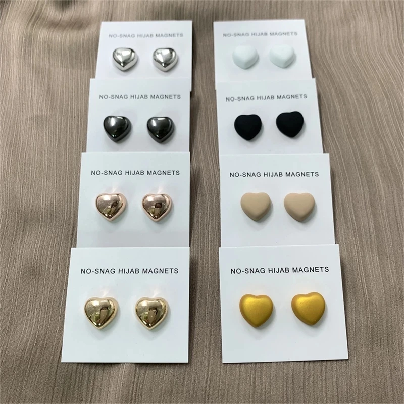 Оптовая продажа магнитная брошь в форме сердца аксессуар роскошная булавка булавки для хиджаба Магнитные Булавки