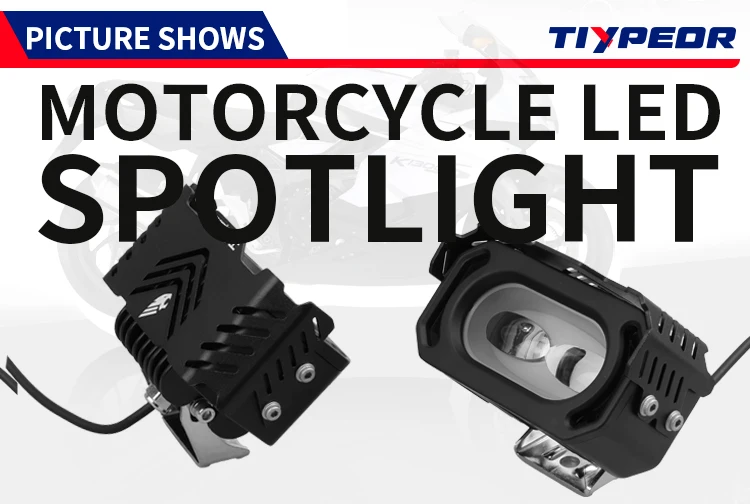 TIYPEOR Auxiliary Headlight Spotlight for Motorbike Fog Light Motorcycle Super Bright High Power Headlamp IPX8 Waterproof factory