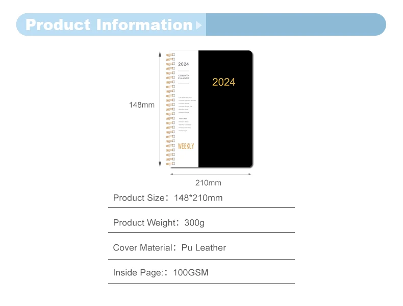 2025 Planner Agenda Office Students Custom Weekly Goal Plan Notebook