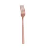 Forchetta da tavola in oro rosa con manico quadrato
