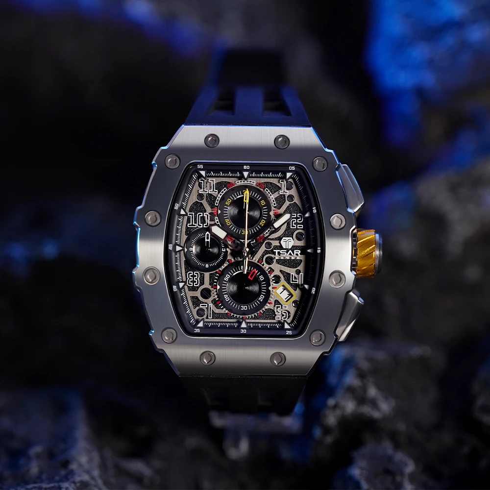 OEM & ODM Supported 5 ATM Diver Wristwatch for Business Silicone Band Mens Watches