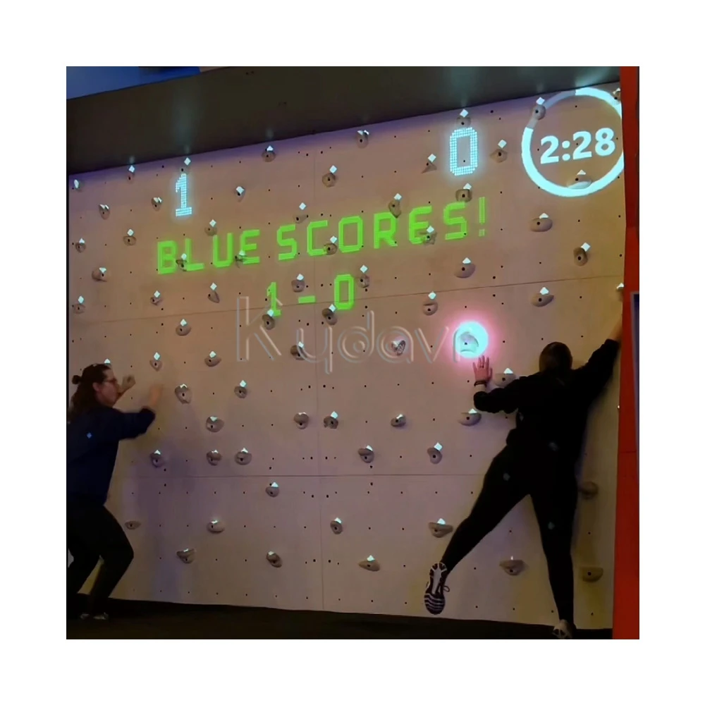 Kydavr Interactive Push Led Light Button Climb Wall Physically Challenge Gaming Room Activate Kids Rope Climbing Games