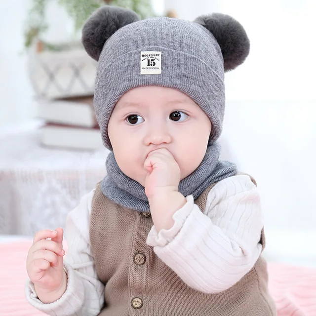 Wholesale Children's Knitted Hats Autumn and Winter Baby Warm Cute Beanie