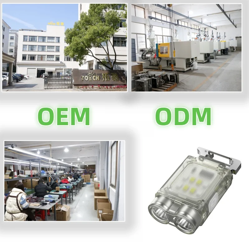 Mini Portable Design Transparent LED Rechargeable Keychain Light With Clip and Magnet Small Pocket With Power Display Work Light