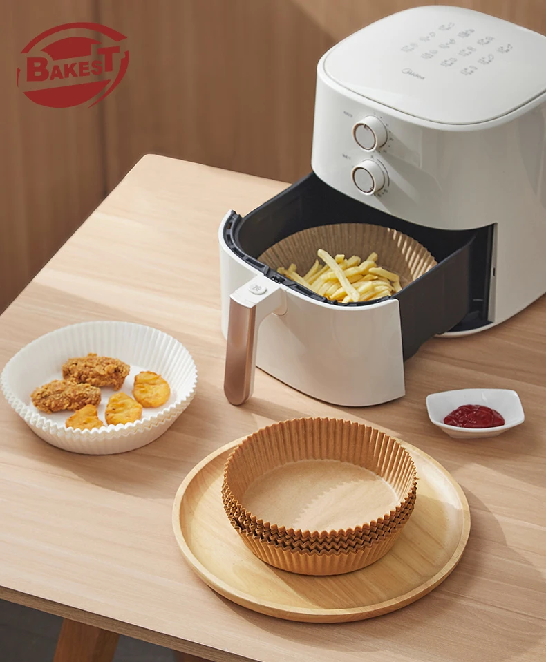 Round Resistant High Temperature Disposable Paper  Non-stick Parchment Pieces  Air Fryer Liners Accessories