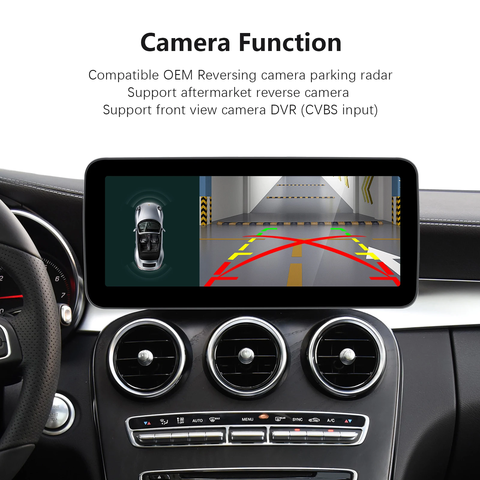 Schermo tattile da 10,25'' Carplay wireless per Mercedes Benz Classe C W205 Classe GLC W446 2015-2018 Unità principale multimediale per autoradio_voghion.com
