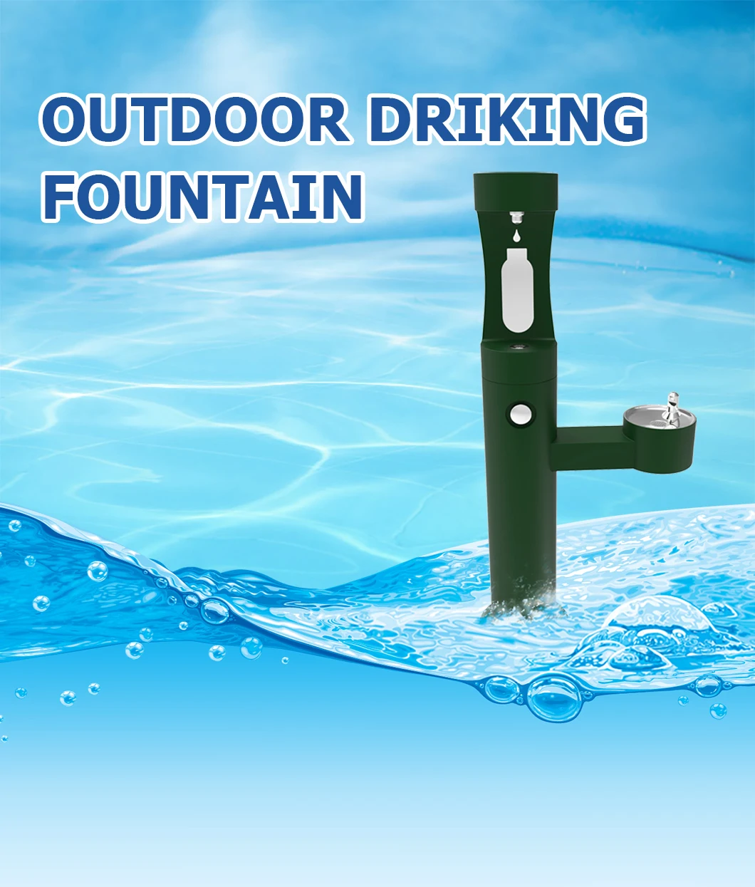 Public stainless steel fountain type outdoor drinking fountain factory