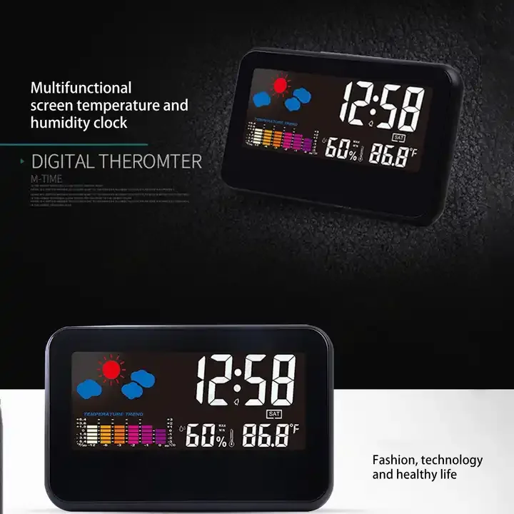 Smart Control Wireless Color LCD Weather Station Alarm Weather Barometer Thermometer Hygrometer Clock