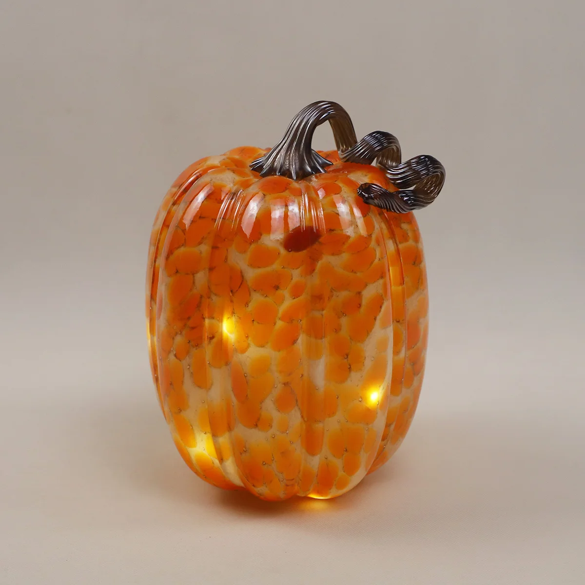 halloween decorative glass pumpkins with led lights figurine colorful spots thanksgiving day home decor