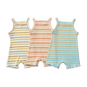 Newborn Wholesale High Quality Sleeveless Summer Cotton Wear Toddler Jumpsuit Girls