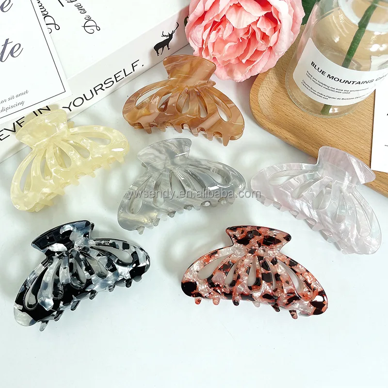 Custom Color Logo Fashion Acetate Hair Clip 8cm Medium Acetic Acid Hair ...