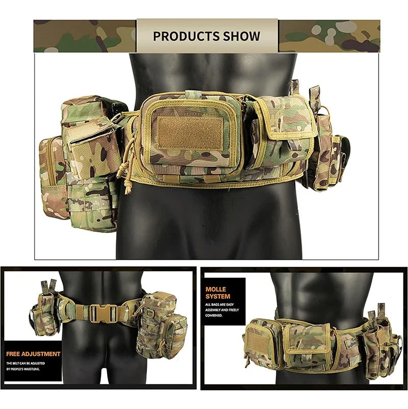High Duty Training High Density Material Modular Equipment Tactical Belt Mountaineering Sport Enthusiasts Tactic Waist Belt