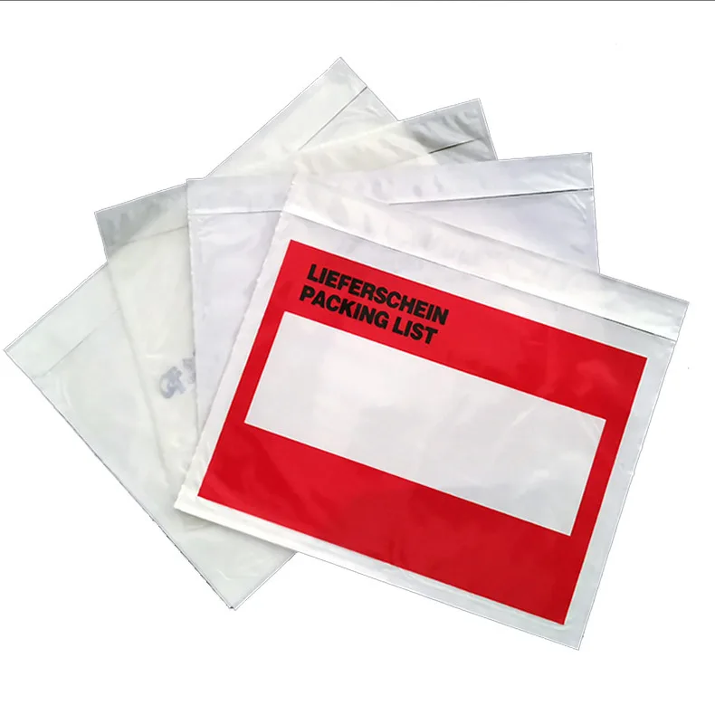 Slip Top Loading Shipping Label Invoice Envelopes With Clear Window