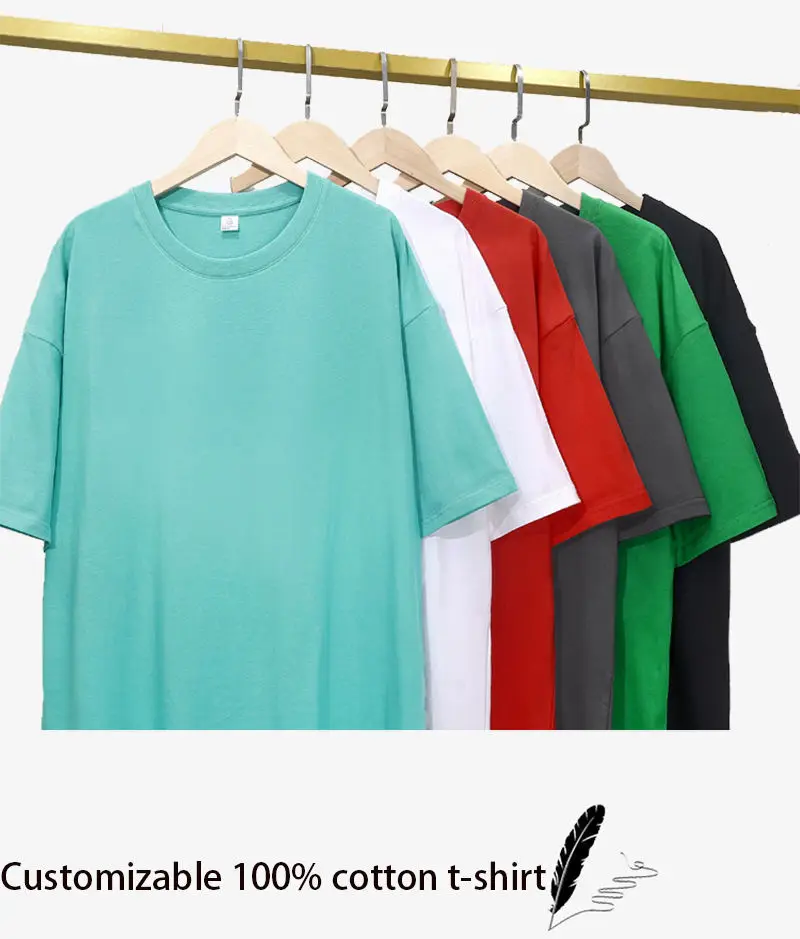 Men's High Quality 100% Cotton T-shirt Custom Logo Desgin Blank ...