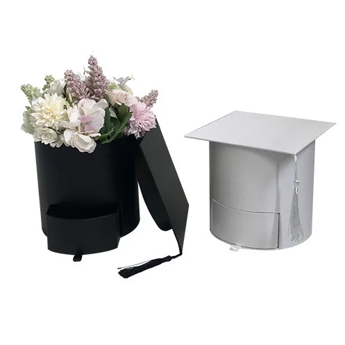 Round Bucket Drawer Box Flower Box Doctor Hat Graduation Flower Box