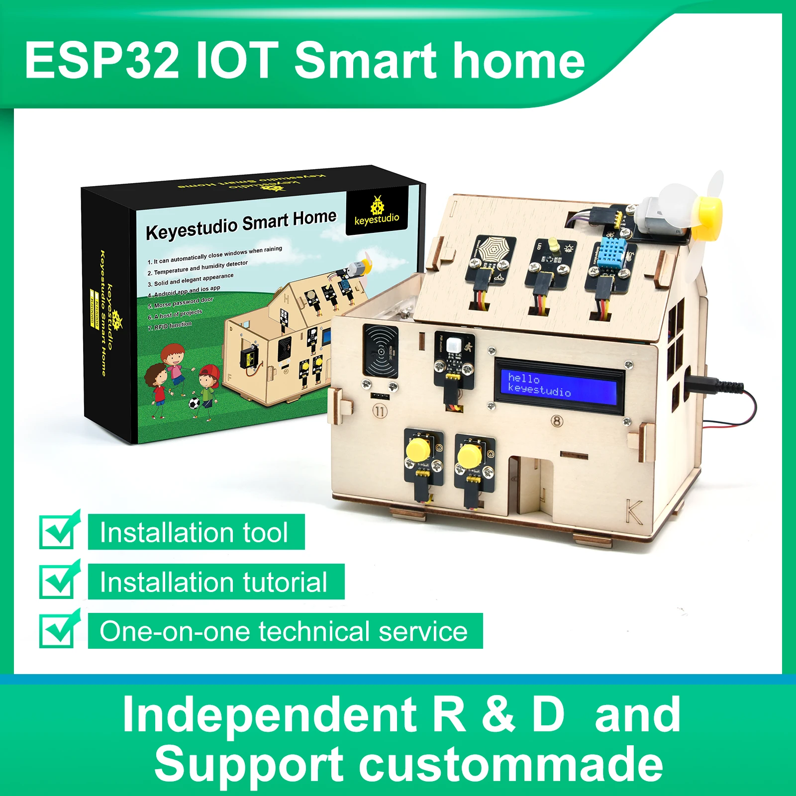 keyestudio IOT Smart Home Kit Robot ESP32 Starter Kit For Electronic DIY STEM Education